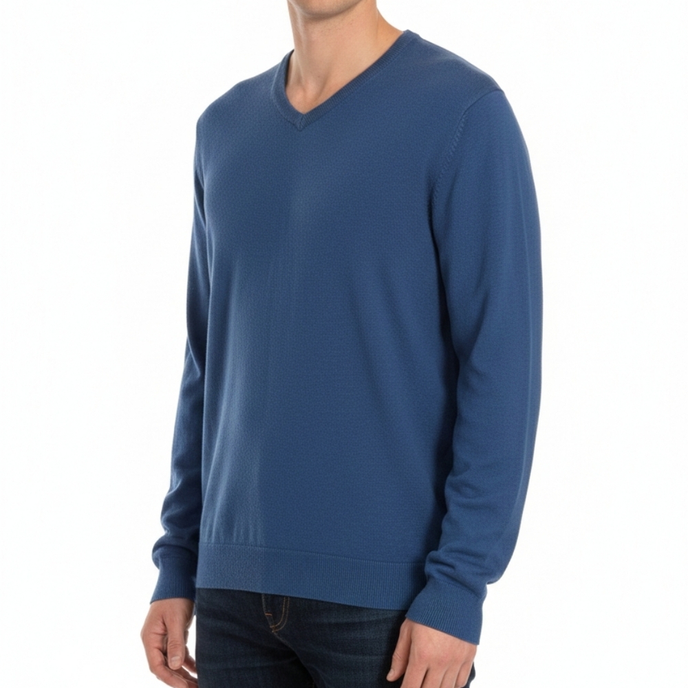 4/$10 ✨ Old Navy Men's XXL Blue V-Neck Knit‎ Long Sleeve Sweater Casual
